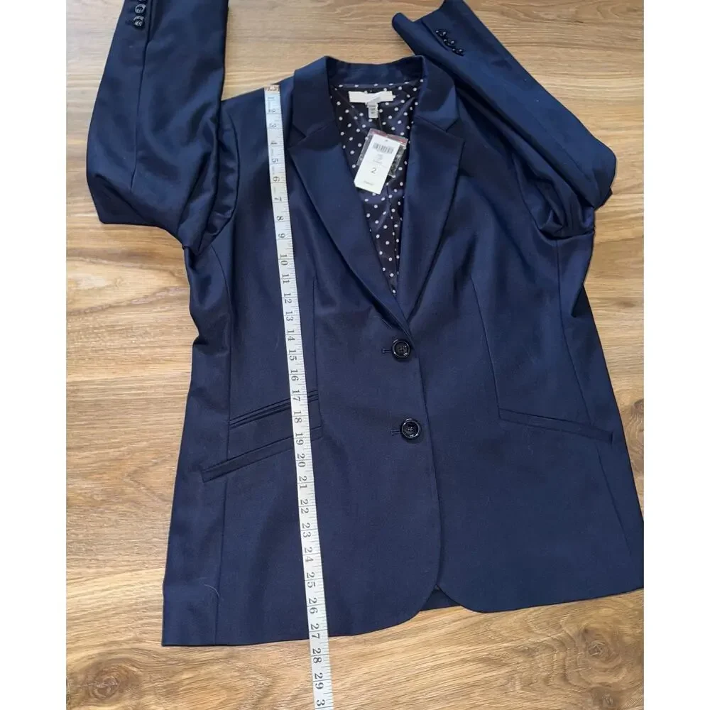 CHICO’S cotton blend navy blue blazer - size 2 (12-14/L)